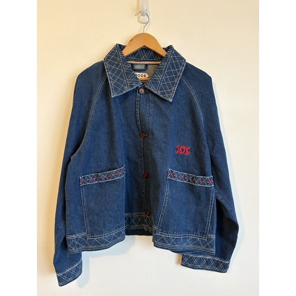 Bode Embroidered Denim Jacket XL